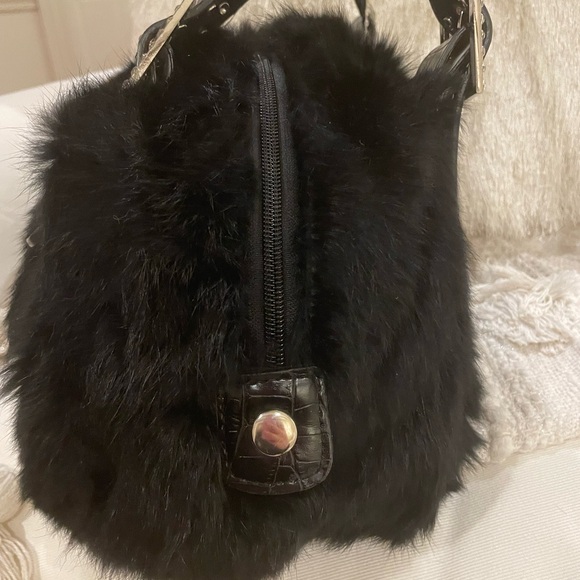 Authentic Black Rabbit Fur Purse - Picture 7 of 7